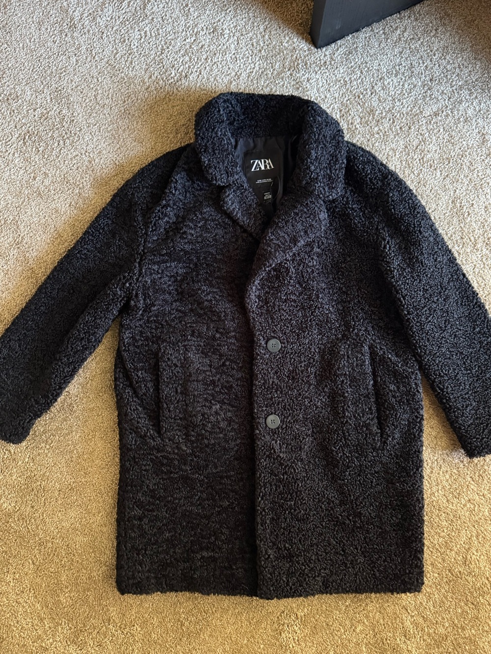 Zara Black Teddy Coat